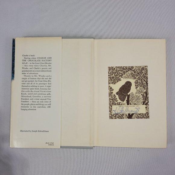 Roald Dahl Charlie Great Glass Elevator 1972 Hardcover Book Club Edition - Picture 4 of 4